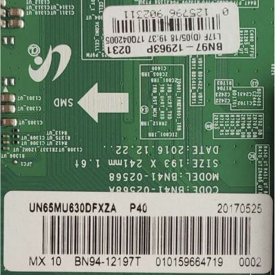 MAIN PARA TV SAMSUNG / NUMERO DE PARTE BN94-12197T / BN41-02568A / BN97-12963P / BN9412197T / PANEL CY-GK065HGNV3H / DISPLAY V650DJ5-QS3 REV.E3 / MODELO UN65MU630DFXZA DB03	 - Imagen 2